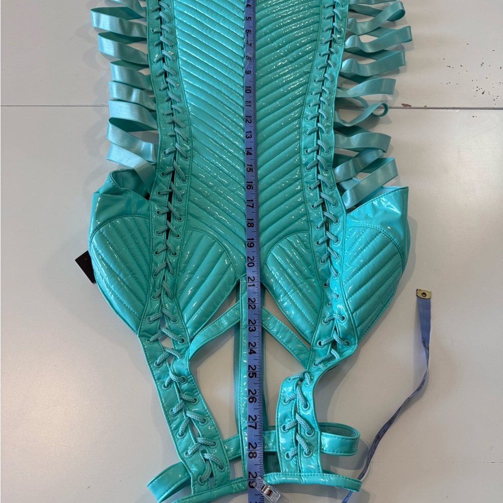 🌷NWT Dolls Kill Rude Awakening Mini Dress - Teal XL - Picture 8 of 9